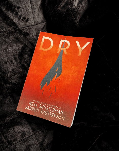 "Dry" book on black fabric