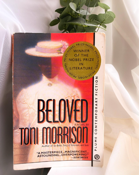 Book on white fabric