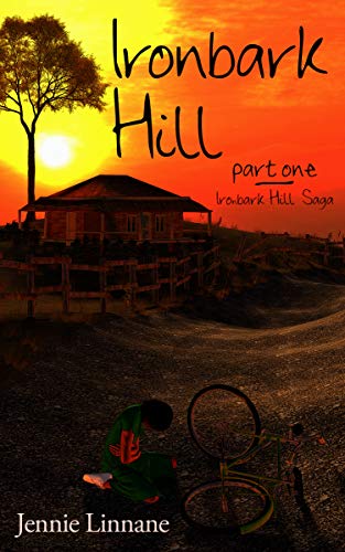 Sunset sky and girl fallen off of bike